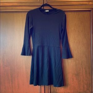 Reformation Black Ribbed Mini Dress